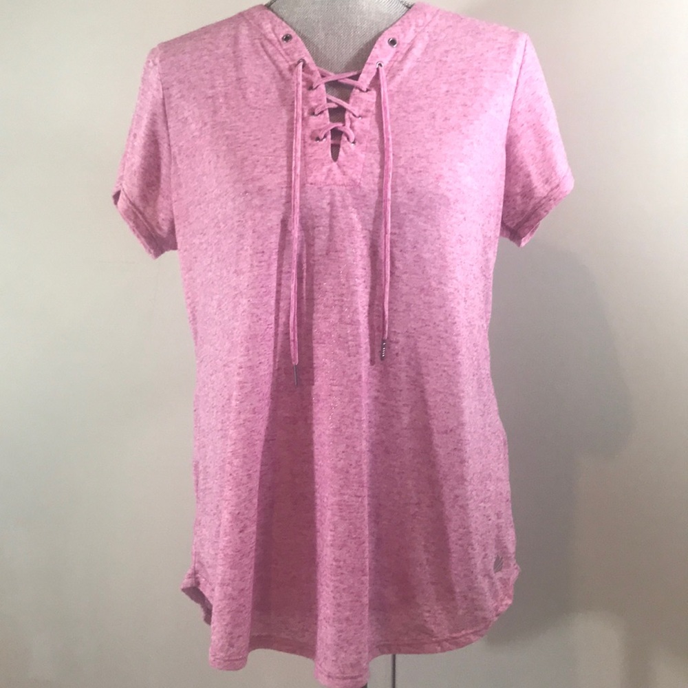 Free Country Sparkle Lace Up Top